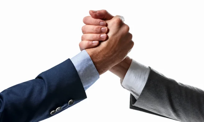 Wrestling handshake